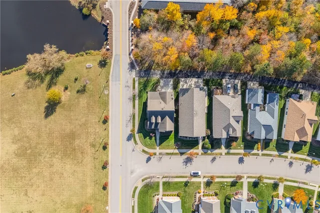 an aerial view of multiple house