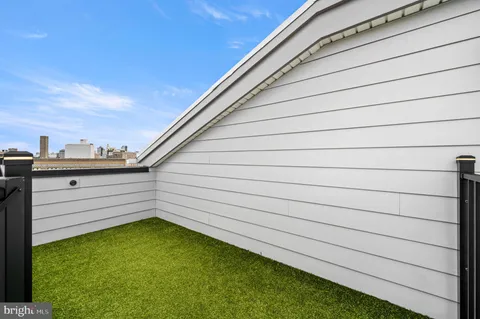a view of a terrace with sky view