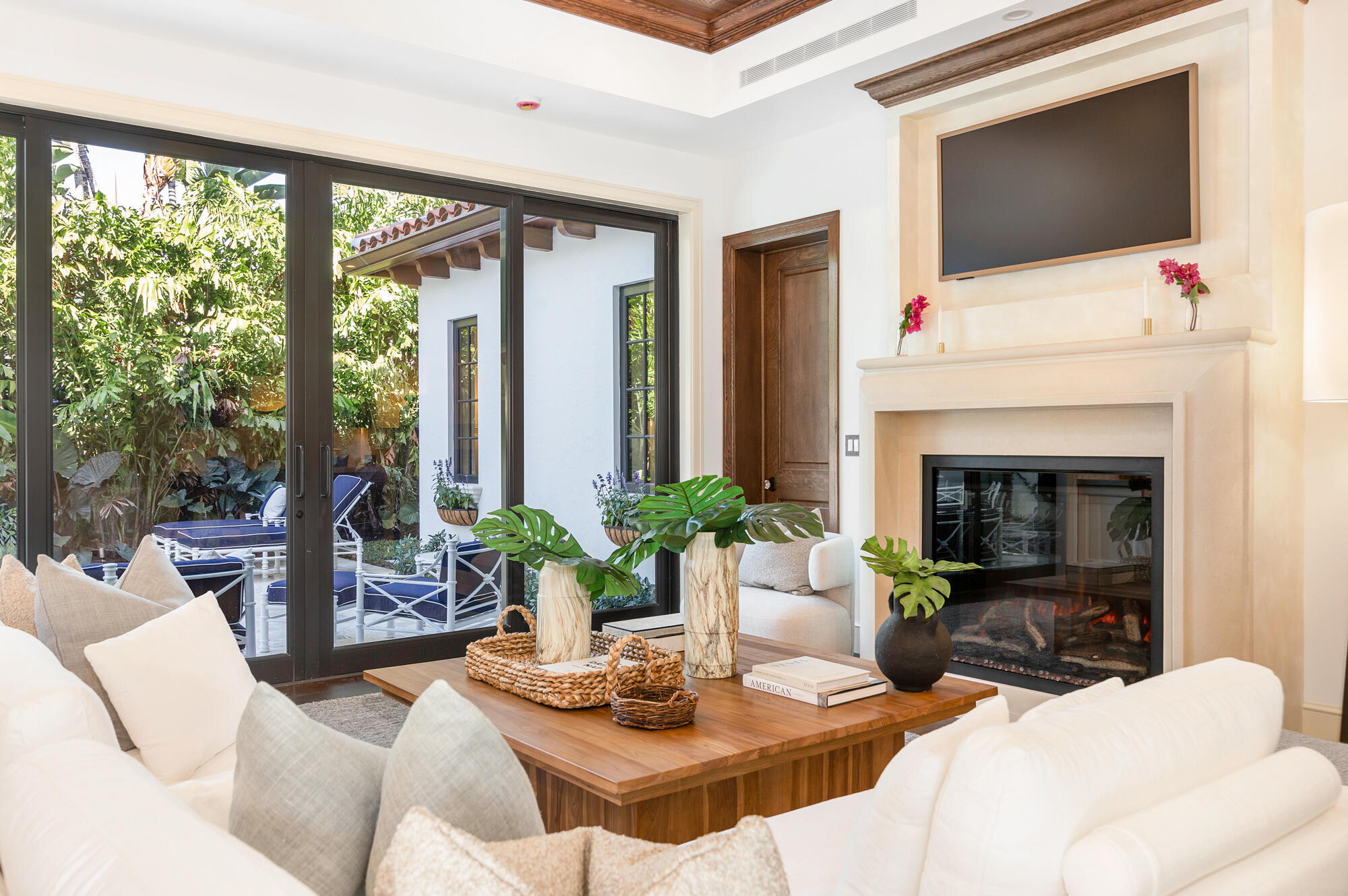 265 Marlborough Road West Palm Beach, FL 33405 - Photo 9 of 77 a living room with furniture fireplace and flat screen tv