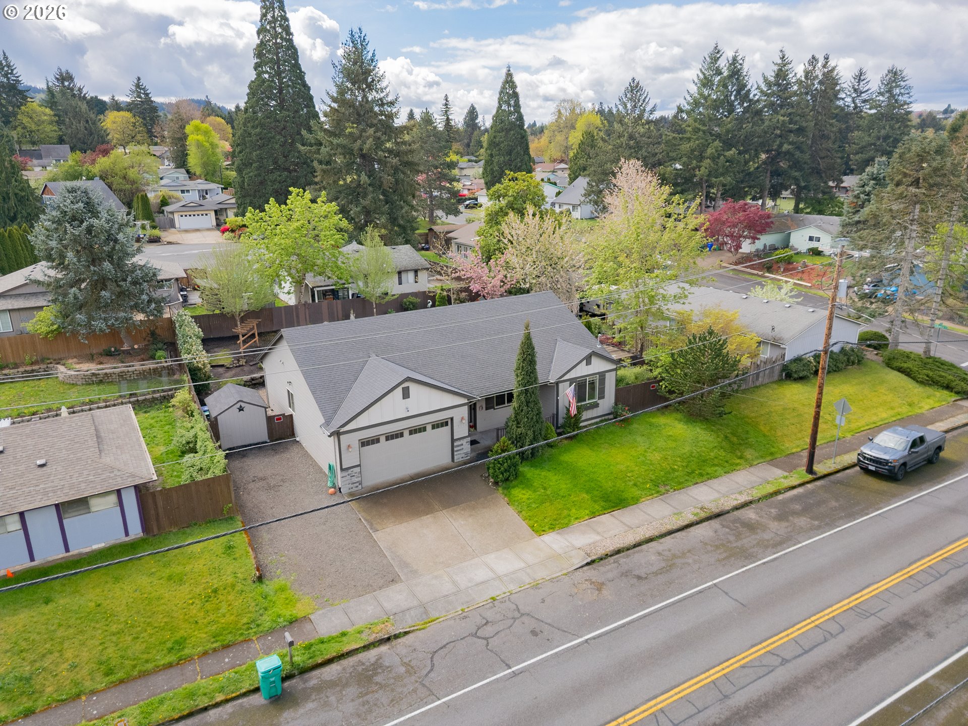 2156 Southwest 14th Drive Gresham, OR 97080 - Photo 47 of 48 an aerial view of a house having swimming pool patio and a yard