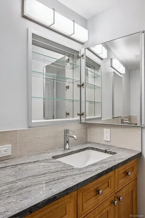 a bathroom with a shower
