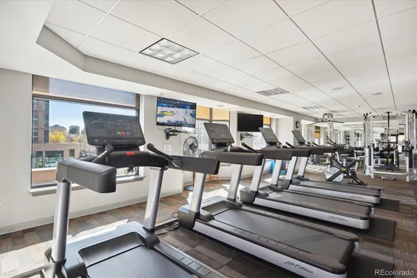 a view of a large building with windows