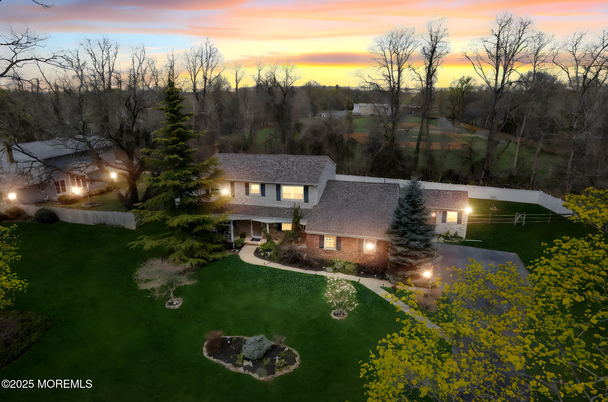 a view of an outdoor space yard and mountain view