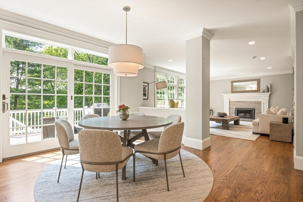 23 Richard Road Lexington, MA 02421 - Photo 11 of 42 a view of a dining room with furniture window and wooden floor