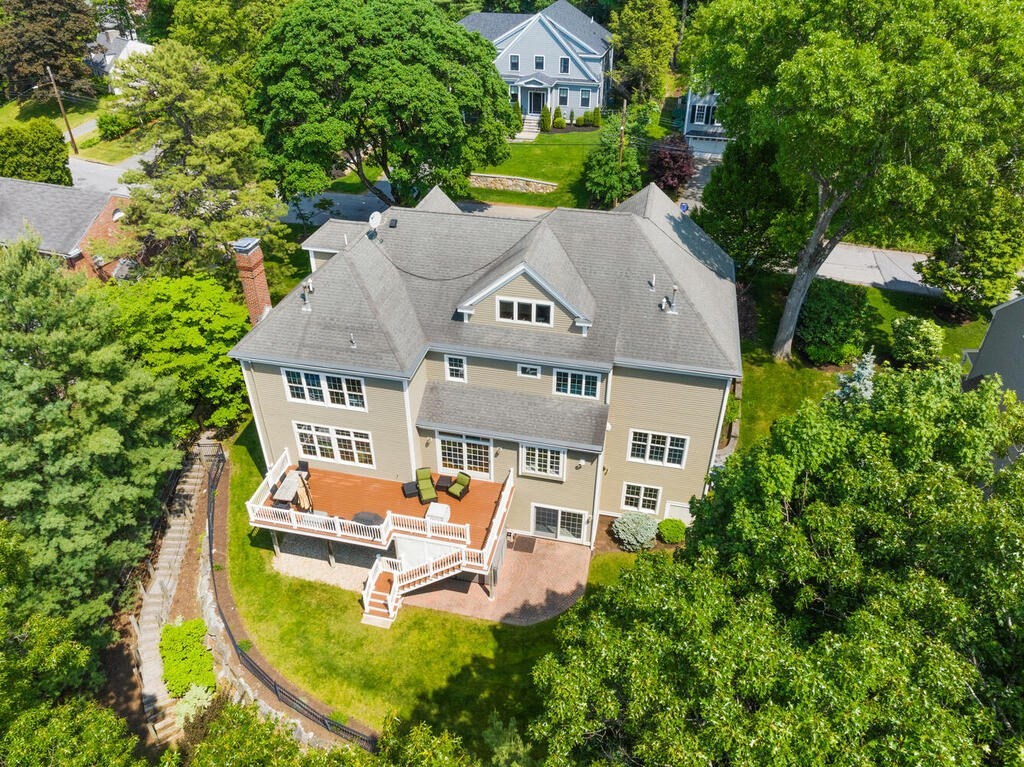 23 Richard Road Lexington, MA 02421 - Photo 42 of 42 an aerial view of a house with swimming pool garden and patio