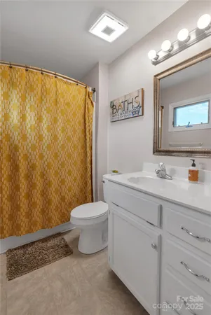 a room with a window and storage