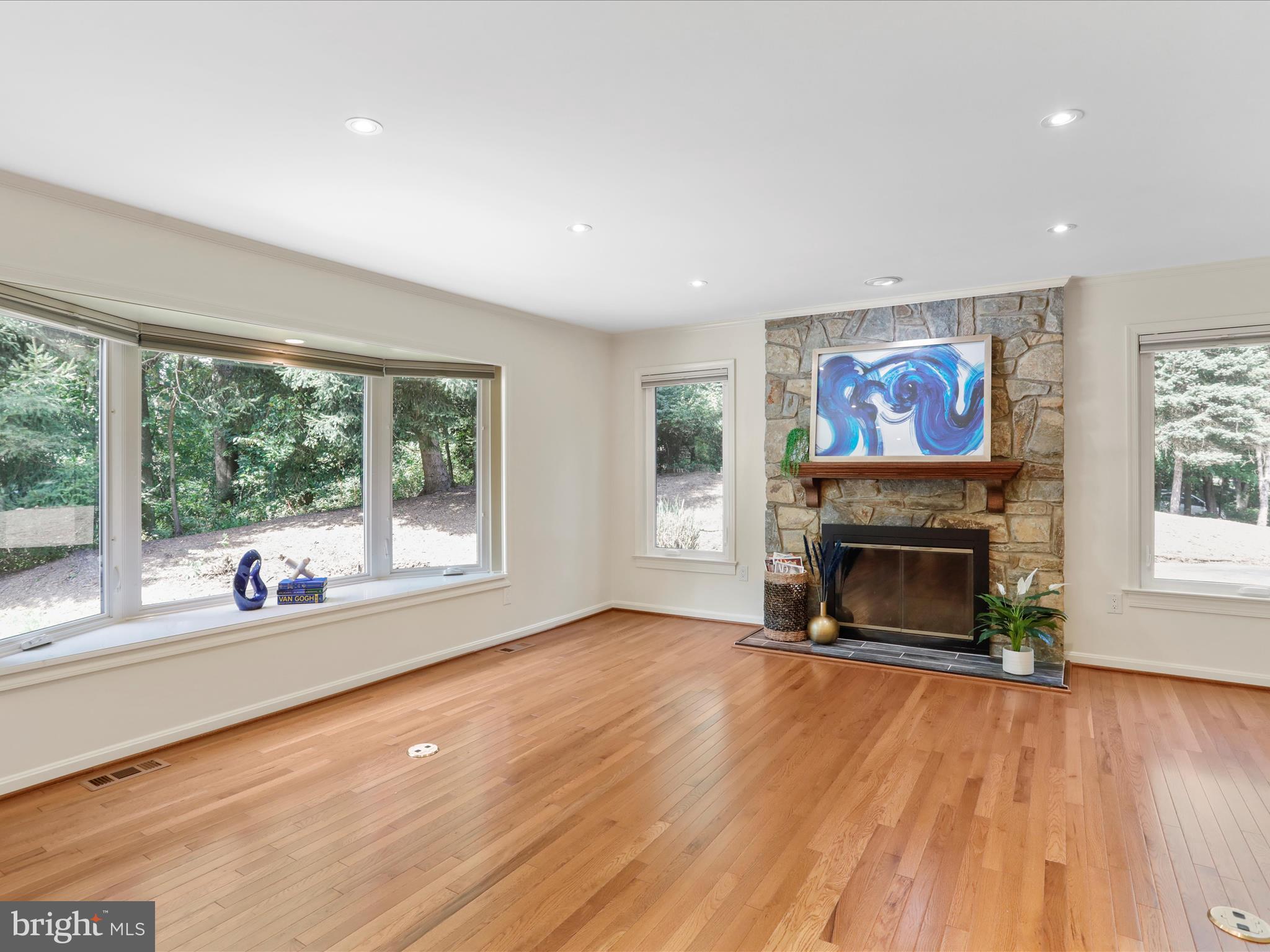 1350 Hunter Mill Road Reston, VA 20190 - Photo 23 of 75 Family room with bay window & 2nd fireplace