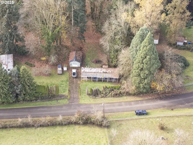 a backyard of a house with lots of green space