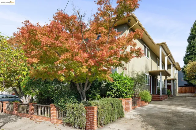 a view of a house with a tree in the background
