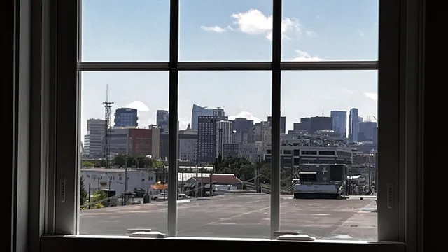 a view of a city from a window