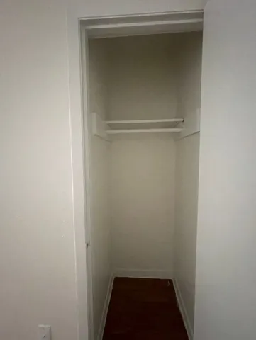 a room with a closet