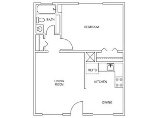 a picture of a bench in room