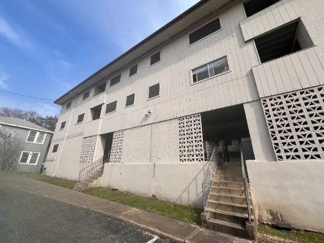 a front view of a building