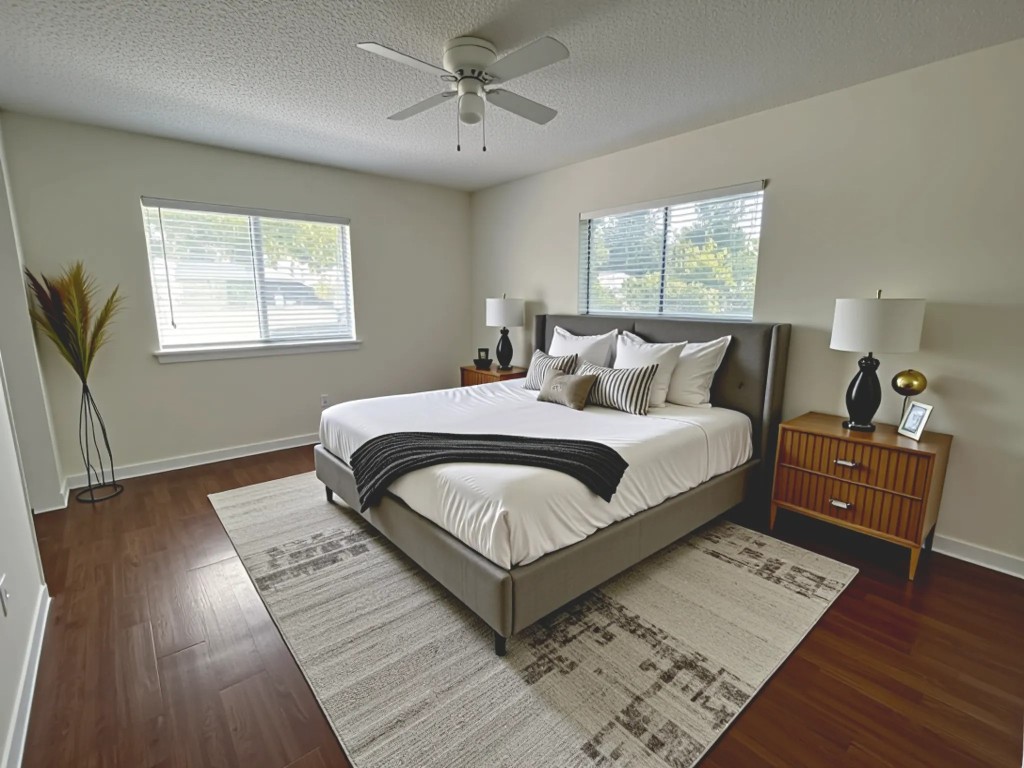 3106 Duval Street, Unit 203 Austin, TX 78705 - Photo 4 of 24 a bedroom with a large bed and a window