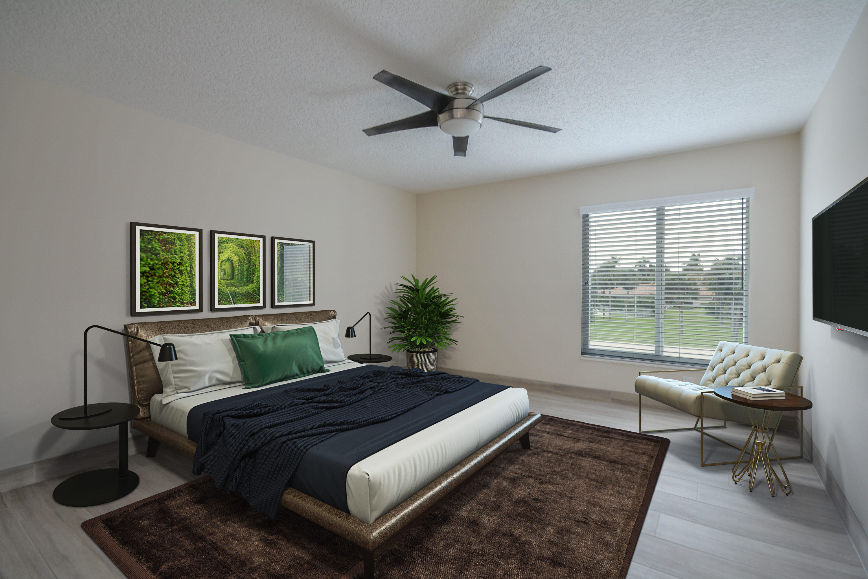 1041 Southwest 21st Avenue Boca Raton, FL 33486 - Photo 18 of 67 a bedroom with a bed and wooden floor