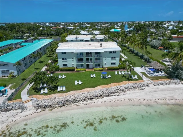 an aerial view of a house with a yard and lake view