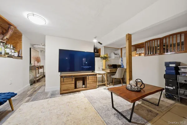 a living room with furniture and a couch