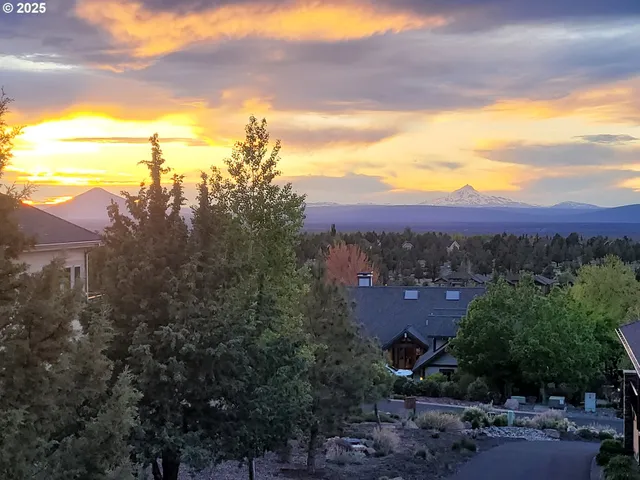 a view of a city with sunset view