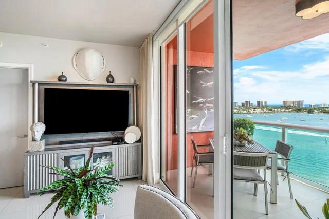 a view of a lake with a big yard