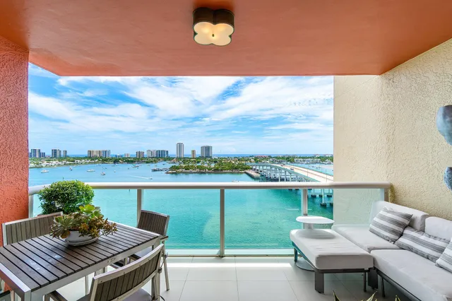 a view of a terrace with furniture