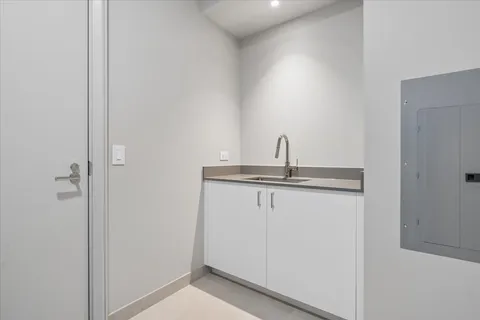 a building outdoor space with patio furniture