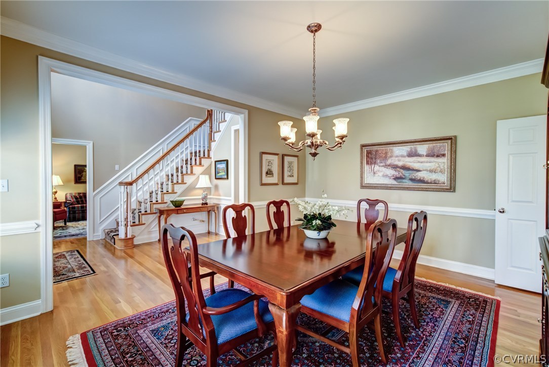 1685 Mellick Ridge Road Manakin-Sabot, VA 23103 - Photo 4 of 34 Dining room with hardwood and Chandelier