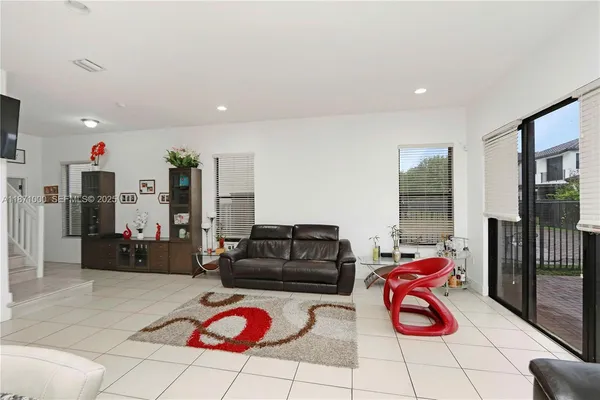 a living room with furniture