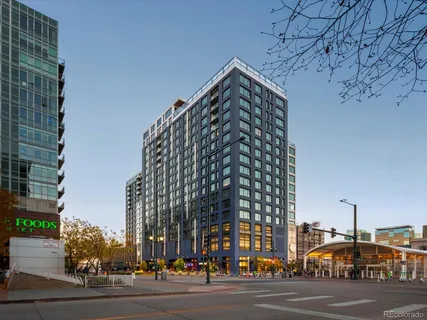a view of a building and a street