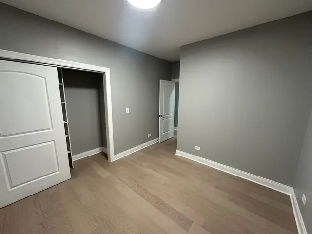 an empty room with closet