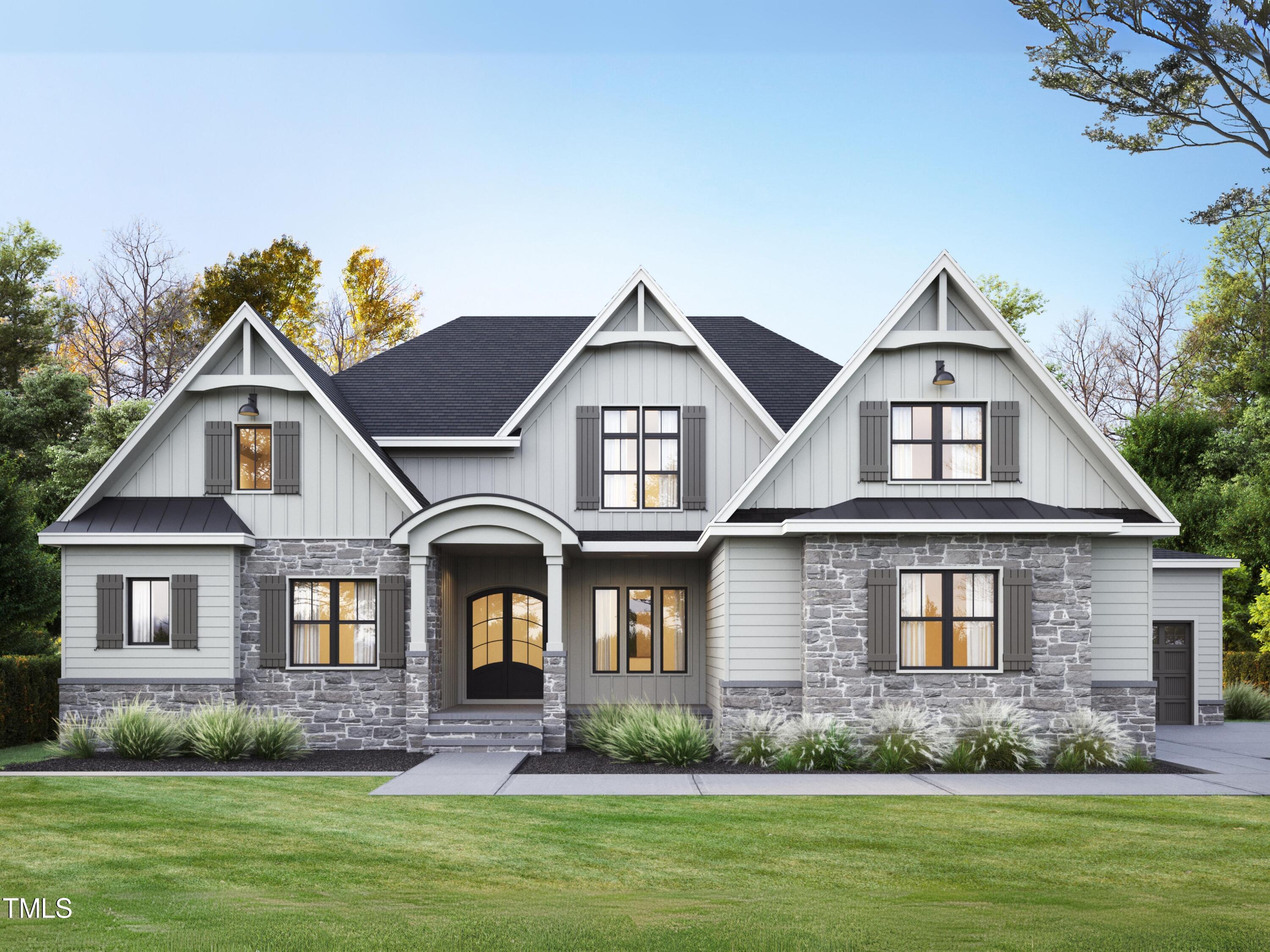 9101 Overlook Crest Drive Wake Forest, NC 27587 - Photo 2 of 5 a front view of a house with a yard and porch