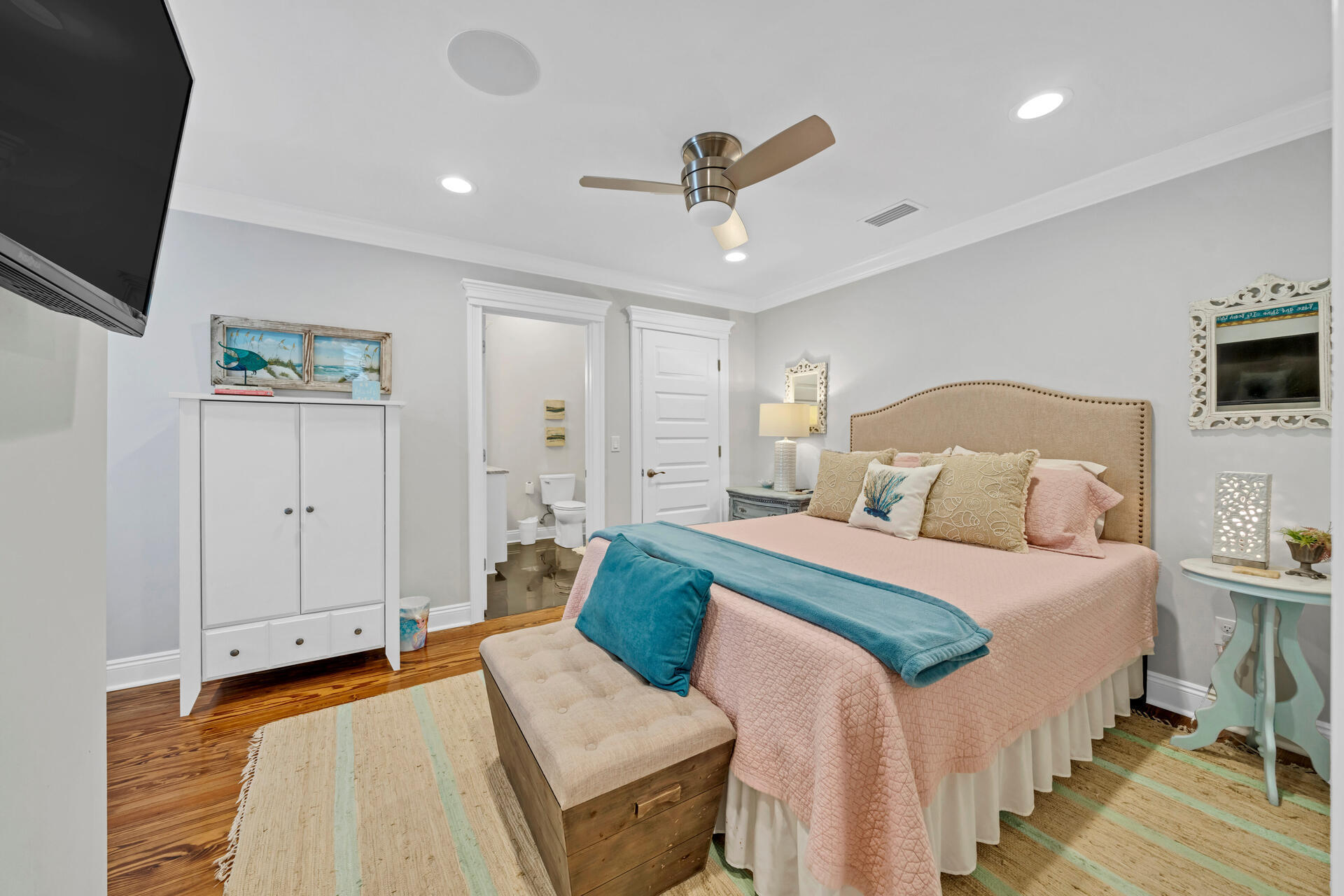 90 Delbert Lane Santa Rosa Beach, FL 32459 - Photo 16 of 47 a bedroom with a bed and a couch