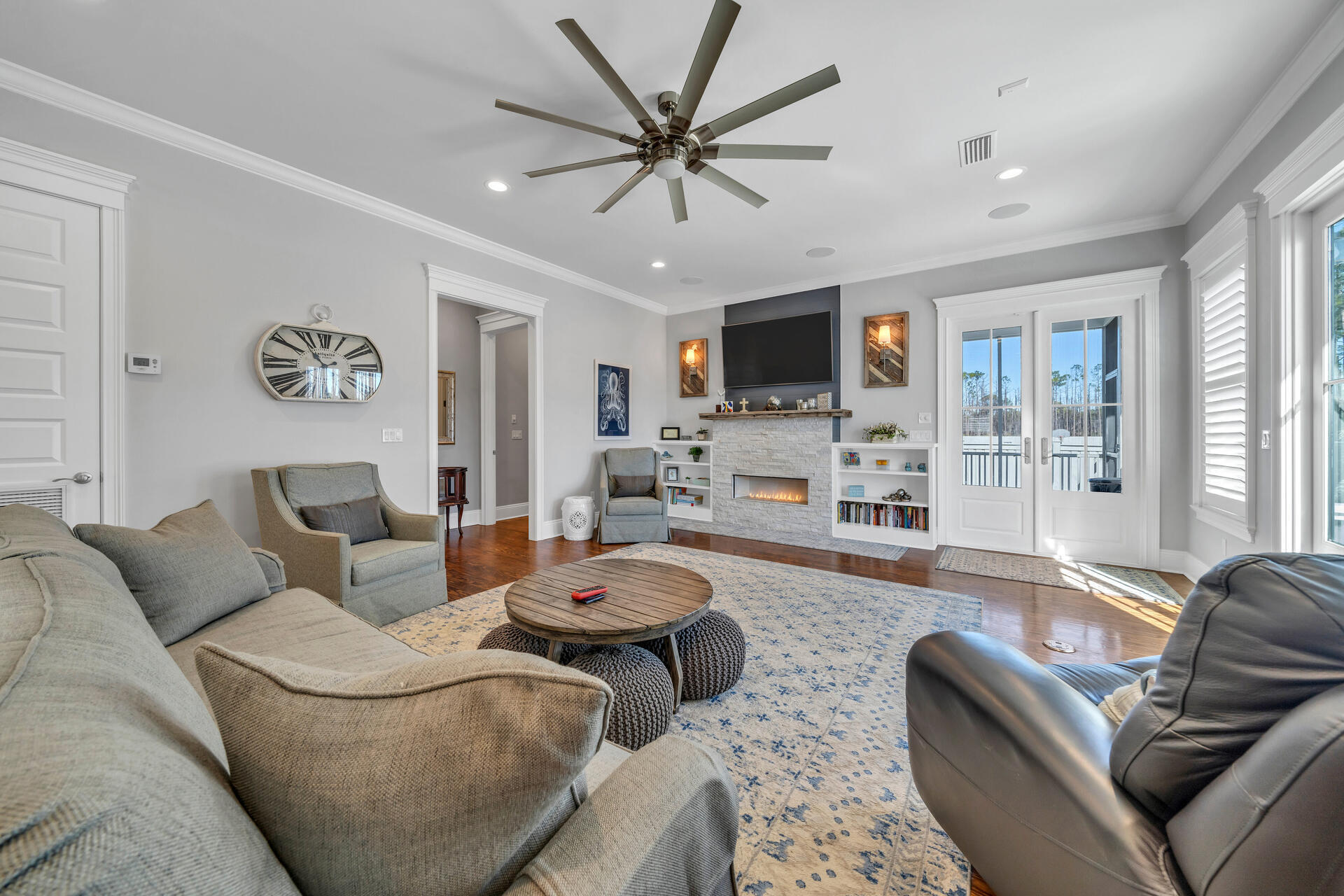 90 Delbert Lane Santa Rosa Beach, FL 32459 - Photo 27 of 47 a living room with furniture kitchen view and a flat screen tv