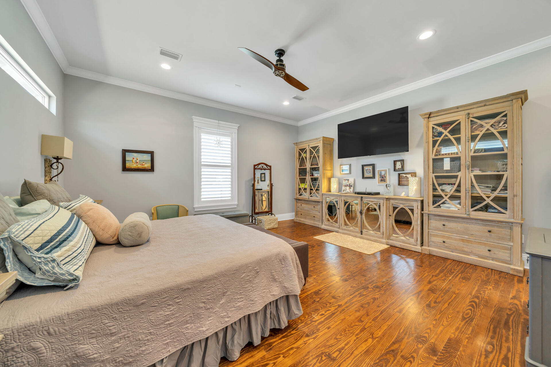 90 Delbert Lane Santa Rosa Beach, FL 32459 - Photo 30 of 47 a bedroom with a bed and wooden floor