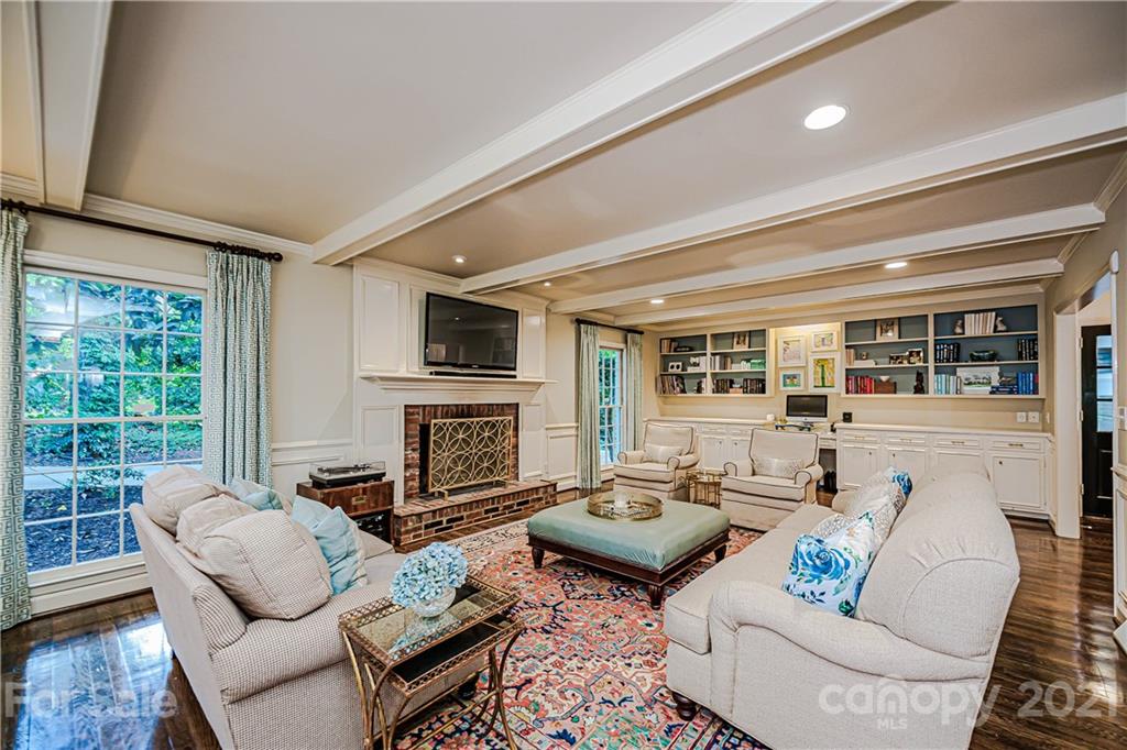2831 Wickersham Road Charlotte, NC 28211 - Photo 24 of 47 a living room with fireplace furniture and a large window