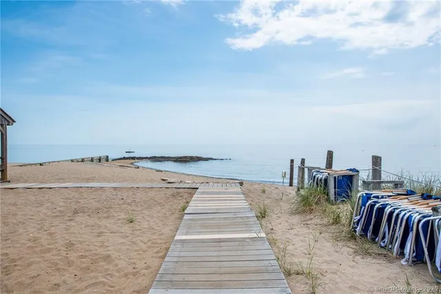 a view of a terrace with sky view