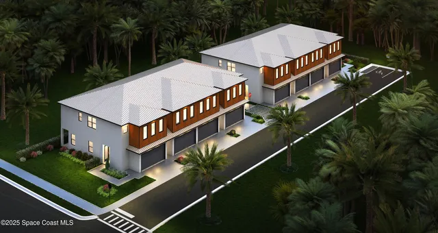 an aerial view of a house