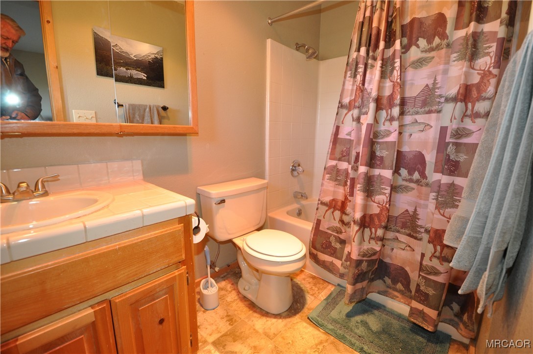 1419 Klamath Road Big Bear City, CA 92314 - Photo 23 of 31 a bathroom with a toilet and a sink