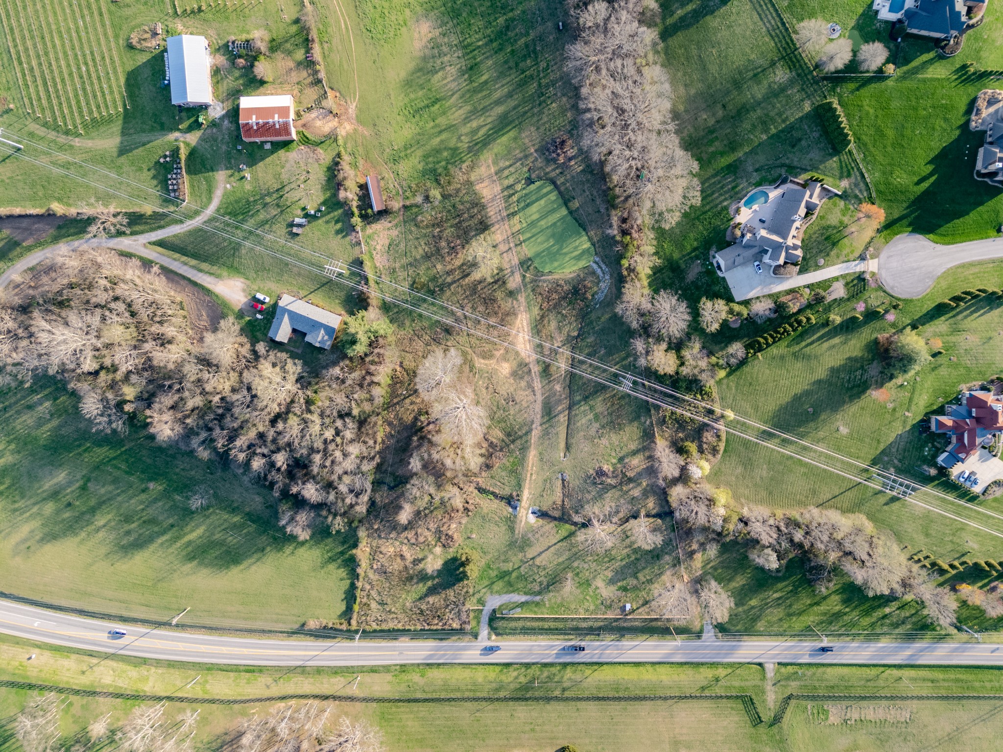 4891 Murfreesboro Road Arrington, TN 37014 - Photo 8 of 14 an aerial view of a house with a yard basket ball court