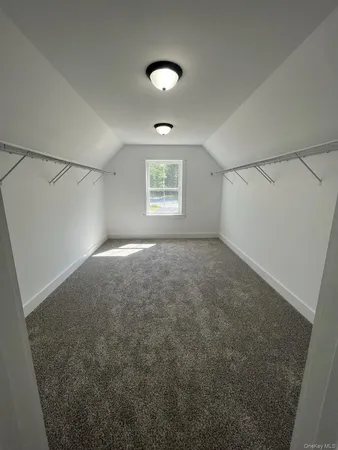 a view of a big room with closet and windows