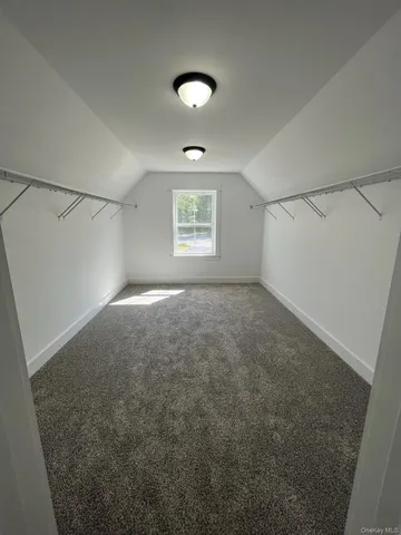 a view of a big room with closet and windows