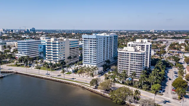 an aerial view of a city
