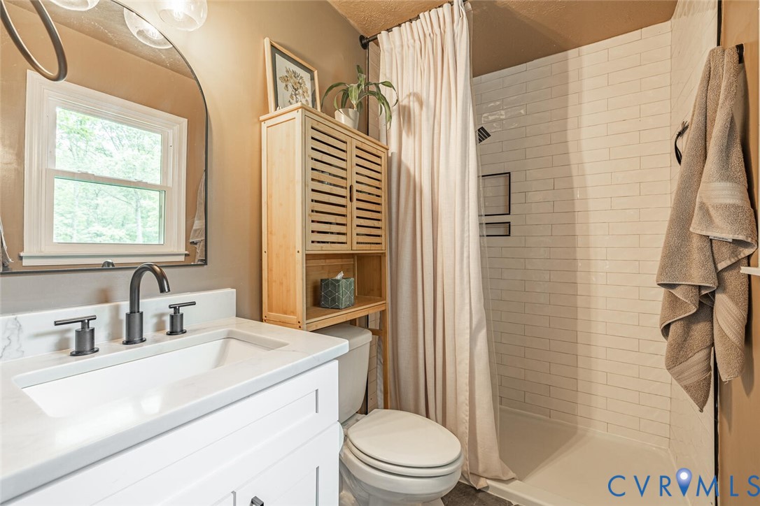12397 New Market Mill Road Beaverdam, VA 23015 - Photo 17 of 44 a bathroom with a sink toilet and shower