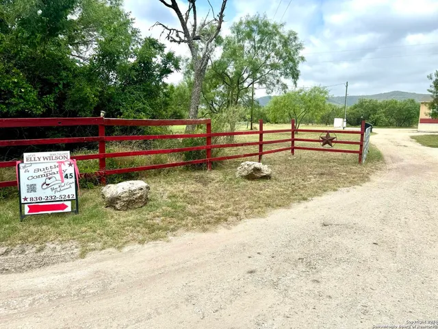 a large room with trees in the background