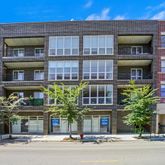 a view of a building and a street