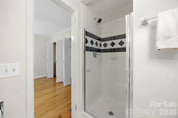 a bathroom with a shower