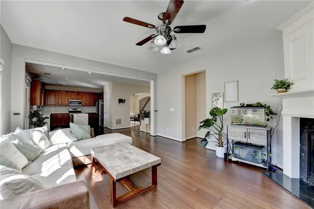 a living room with furniture