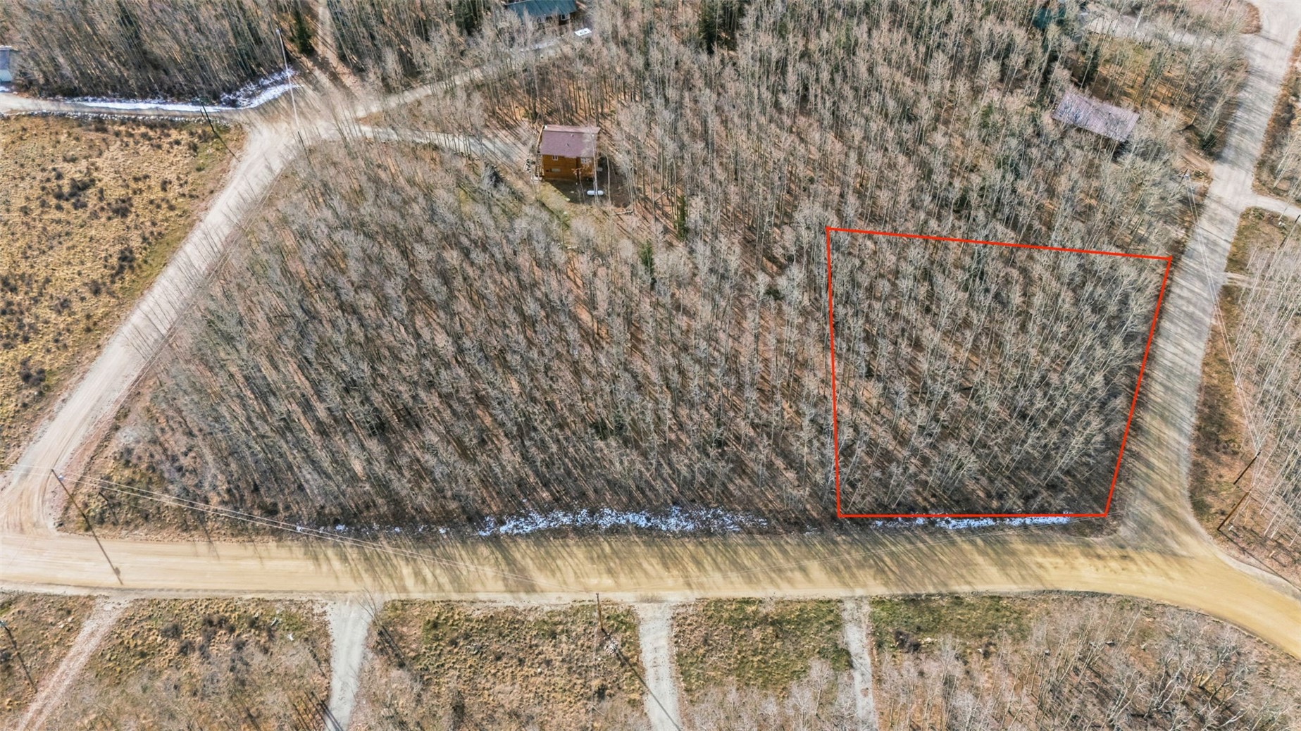 1097 High Creek Road Fairplay, CO 80440 - Photo 10 of 19 Aerial view of sparsely populated area with property boundaries highlighted