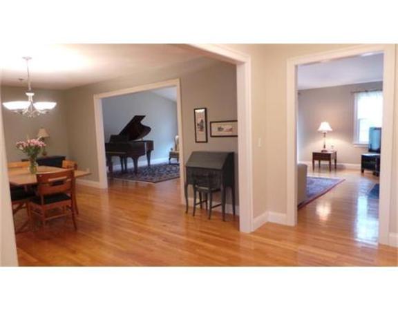 94 Mechanic Street, Unit D Foxboro, MA 02035 - Photo 10 of 30 a living room with furniture and a dining table with wooden floor