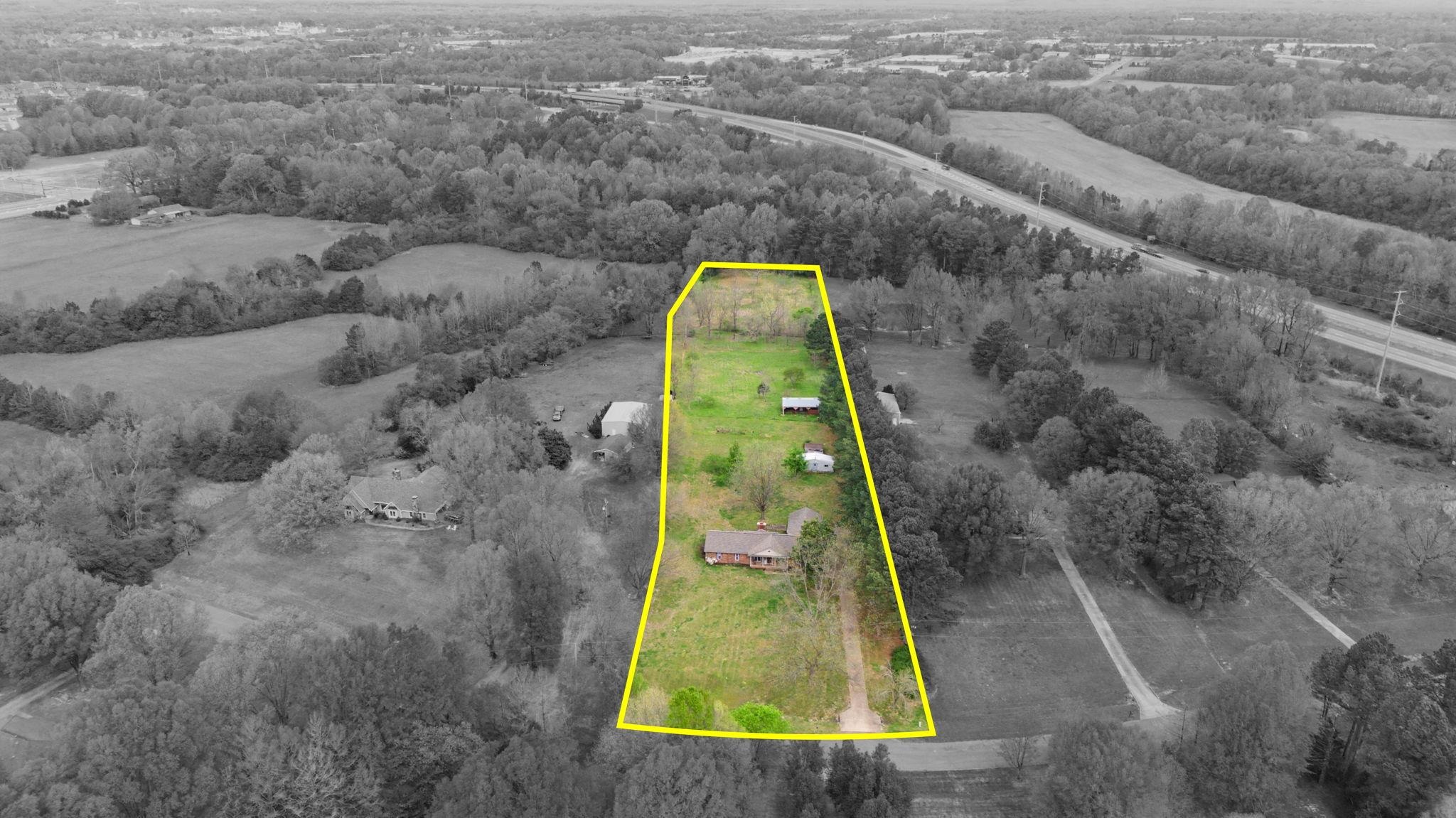 11380 Sycamore Farms Road Collierville, TN 38017 - Photo 2 of 35 Overview of rural landscape featuring property parcel outlined and a heavily wooded area
