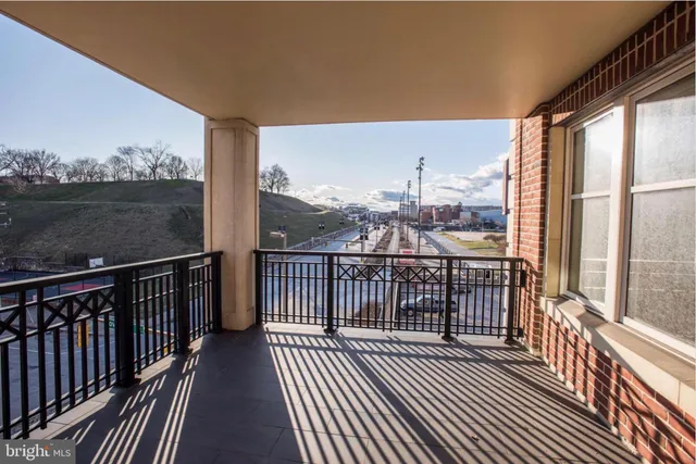 a view of city from a balcony